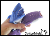 Set of 2 Shark Sand Filled Squishy Animals - Moldable Sensory, Stress, Squeeze Fidget Toy ADHD Special Needs Soothing Ocean Animal