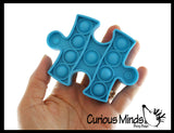 LAST CHANCE - LIMITED STOCK -  Jigsaw Puzzle Bubble Pop Game - 4 Pieces that Connect - Silicone Push Poke Bubble Wrap Fidget Toy - Press Bubbles to Pop the Bubbles Down Then Flip it over and Do it Again - Bubble Popper Sensory Stress Toy