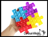 LAST CHANCE - LIMITED STOCK -  Jigsaw Puzzle Bubble Pop Game - 4 Pieces that Connect - Silicone Push Poke Bubble Wrap Fidget Toy - Press Bubbles to Pop the Bubbles Down Then Flip it over and Do it Again - Bubble Popper Sensory Stress Toy