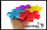 LAST CHANCE - LIMITED STOCK -  Jigsaw Puzzle Bubble Pop Game - 4 Pieces that Connect - Silicone Push Poke Bubble Wrap Fidget Toy - Press Bubbles to Pop the Bubbles Down Then Flip it over and Do it Again - Bubble Popper Sensory Stress Toy