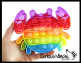 Cute Rainbow Ocean Animal Theme Bubble Pop Game - Penguin, Lobster, Crab, Narwhal, Octopus, Turtle, Seahorse - Silicone Push Poke Bubble Wrap Fidget Toy - Press Bubbles to Pop - Bubble Popper Sensory Stress Toy