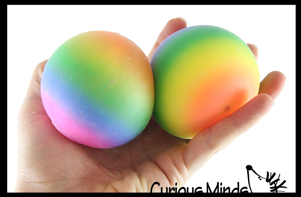 BULK - WHOLESALE - SALE - 2.5" Rainbow Doh Filled Stress Ball - Glob Balls - Squishy Gooey Shape-able Squish Sensory Squeeze Balls