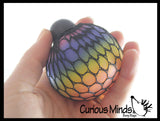 Rainbow Mesh Doh Filled Squeeze Balls - Doh - Ultra Squishy and Moldable Dough Relaxing Sensory Fidget Stress Toy