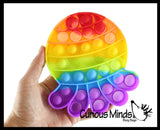 Cute Rainbow Ocean Animal Theme Bubble Pop Game - Penguin, Lobster, Crab, Narwhal, Octopus, Turtle, Seahorse - Silicone Push Poke Bubble Wrap Fidget Toy - Press Bubbles to Pop - Bubble Popper Sensory Stress Toy