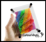 Rainbow Pin Art Classic Fun Toy - Colorful 3D Clone Sculpture Impression Toy - Classic 80's Desk Fidget Toy