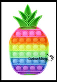 Colorful Pineapple Fruit Theme Bubble Pop Fidget Toy - Silicone Push Poke Bubble Wrap Fidget Toy - Press Bubbles to Pop the Bubbles Down Then Flip it over and Do it Again - Bubble Popper Sensory Stress Toy Pinapple