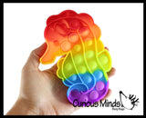 Cute Rainbow Ocean Animal Theme Bubble Pop Game - Penguin, Lobster, Crab, Narwhal, Octopus, Turtle, Seahorse - Silicone Push Poke Bubble Wrap Fidget Toy - Press Bubbles to Pop - Bubble Popper Sensory Stress Toy