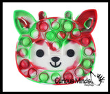 Cute Holiday Reindeer Alpaca Festive Bubble Popper Fidget Toy - Fun Party Favor Toy - Christmas Winter