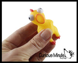Mini Rubber Chicken - Eye Popping Squeeze Toy  -  Sensory, Stress, Fidget Toy