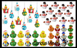 48 Rubber Duckie Christmas Bundle Set - Ornaments - Ducks - Cute Holiday Party Favor Decoration Gifts (4 Dozen)