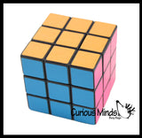 Neon 3x3 Multi-Colored Puzzle Speed Cube Games - Problem-Solving Brain Teaser Logic Toys - Party Favors - Travel Toy Fidget