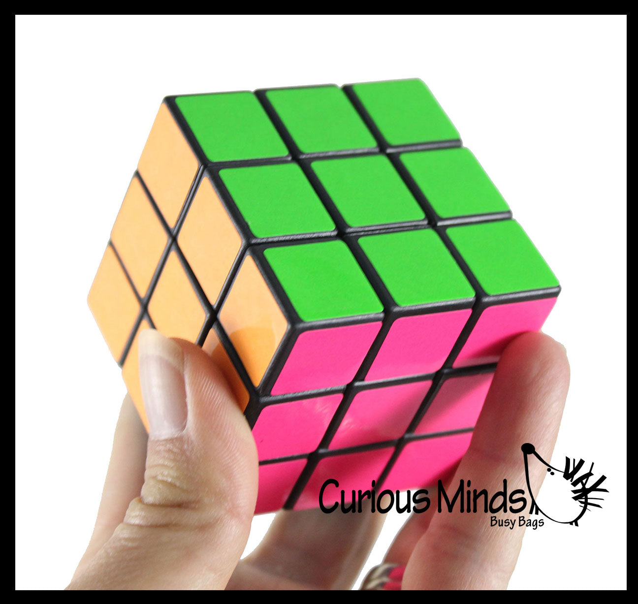Neon 3x3 Multi-Colored Puzzle Speed Cube Games - Problem-Solving Brain