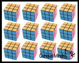 Neon 3x3 Multi-Colored Puzzle Speed Cube Games - Problem-Solving Brain Teaser Logic Toys - Party Favors - Travel Toy Fidget