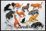 Safari Animal Figurines - Mini Animal Action Figures Replicas - Miniature Jungle Zoo Toy Animal Playset
