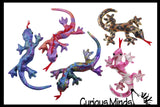Lizard Sand Filled Animal Toy - Heavy Weighted Sandbag Animal Plush Bean Bag Toss - Shimmering Glitter Gecko