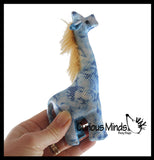Giraffe Sand Filled Animal Toy - Heavy Weighted Sandbag Animal Plush Bean Bag Toss - Shimmering Glitter Safari