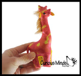 Giraffe Sand Filled Animal Toy - Heavy Weighted Sandbag Animal Plush Bean Bag Toss - Shimmering Glitter Safari