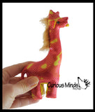 Giraffe Sand Filled Animal Toy - Heavy Weighted Sandbag Animal Plush Bean Bag Toss - Shimmering Glitter Safari