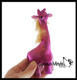 Giraffe Sand Filled Animal Toy - Heavy Weighted Sandbag Animal Plush Bean Bag Toss - Shimmering Glitter Safari