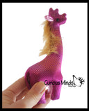 Giraffe Sand Filled Animal Toy - Heavy Weighted Sandbag Animal Plush Bean Bag Toss - Shimmering Glitter Safari