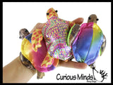 Set of 5 Turtle Sand Filled Animal Toy - Heavy Weighted Sandbag Animal Plush Bean Bag Toss - Shimmering Glitter