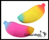 BULK - WHOLESALE - Rainbow Colored Squishy Sand Banana - Moldable Sensory, Stress, Squeeze Fidget Toy ADHD Special Needs Soothing