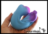Set of 2 Squishy Sand Bananas - Yellow and Colorful - Moldable Sensory, Stress, Squeeze Fidget Toy ADHD Special Needs Soothing