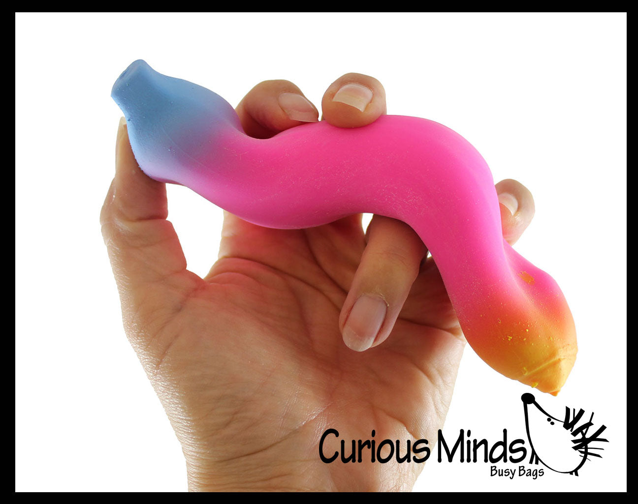 BULK - WHOLESALE - Rainbow Colored Squishy Sand Banana - Moldable Sensory, Stress, Squeeze Fidget Toy ADHD Special Needs Soothing