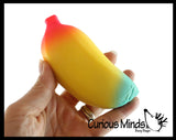 BULK - WHOLESALE - Rainbow Colored Squishy Sand Banana - Moldable Sensory, Stress, Squeeze Fidget Toy ADHD Special Needs Soothing