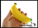 Set of 2 Squishy Sand Bananas - Yellow and Colorful - Moldable Sensory, Stress, Squeeze Fidget Toy ADHD Special Needs Soothing