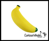 Set of 2 Squishy Sand Bananas - Yellow and Colorful - Moldable Sensory, Stress, Squeeze Fidget Toy ADHD Special Needs Soothing