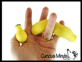 Set of 2 Squishy Sand Bananas - Yellow and Colorful - Moldable Sensory, Stress, Squeeze Fidget Toy ADHD Special Needs Soothing