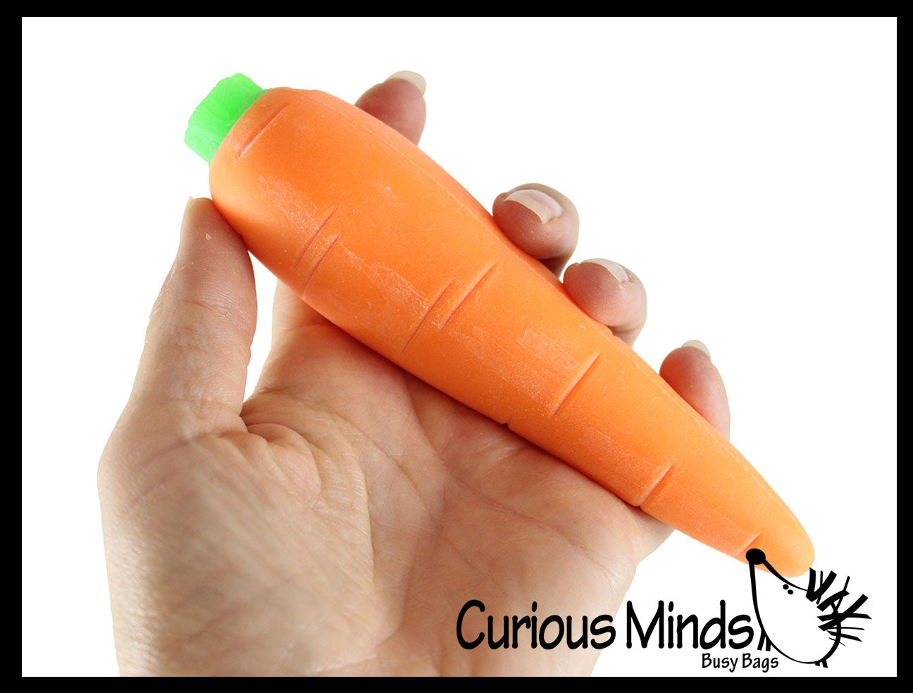 Sand Filled Squishy Carrot - Moldable Sensory, Stress, Squeeze Fidget Toy ADHD Special Needs Soothing