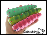 Sand Filled Stretchy Caterpillar - Moldable Sensory, Stress, Squeeze Fidget Toy ADHD Special Needs Soothing Grub Bug