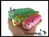 Sand Filled Stretchy Caterpillar - Moldable Sensory, Stress, Squeeze Fidget Toy ADHD Special Needs Soothing Grub Bug