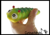 Sand Filled Stretchy Caterpillar - Moldable Sensory, Stress, Squeeze Fidget Toy ADHD Special Needs Soothing Grub Bug