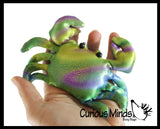 6 Ocean Animal Set -  Sand Filled Animal Toy - Seahorse, Crab, Turtle, Stingray, Dolphin, Frog - Heavy Weighted Sandbag Animal Plush Bean Bag Toss - Shimmering Glitter