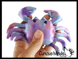 Crab Sand Filled Animal Toy - Heavy Weighted Sandbag Animal Plush Bean Bag Toss - Shimmering Glitter