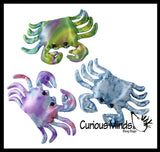 Crab Sand Filled Animal Toy - Heavy Weighted Sandbag Animal Plush Bean Bag Toss - Shimmering Glitter