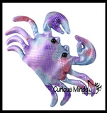 Crab Sand Filled Animal Toy - Heavy Weighted Sandbag Animal Plush Bean Bag Toss - Shimmering Glitter