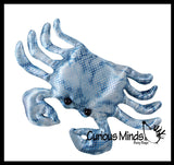 Crab Sand Filled Animal Toy - Heavy Weighted Sandbag Animal Plush Bean Bag Toss - Shimmering Glitter