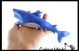 Set of 2 Sand Filled Squishy Animals - Dinosaur and Shark - Moldable Sensory, Stress, Squeeze Fidget Toy ADHD Special Needs Soothing Ocean Animal Dino
