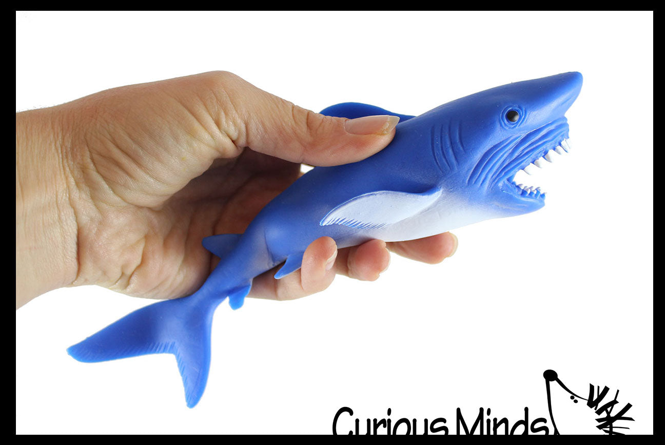 Sand Filled Squishy Shark Moldable Sensory, Stress, Squeeze Fidget T | Curious Minds