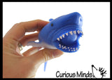 Set of 3 Sand Filled Squishy Animals - Dinosaur, Dolphin, and Shark - Moldable Sensory, Stress, Squeeze Fidget Toy ADHD Special Needs Soothing Ocean Animal Dino