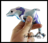 Dolphin Sand Filled Animal Toy - Heavy Weighted Sandbag Animal Plush Bean Bag Toss - Shimmering Glitter