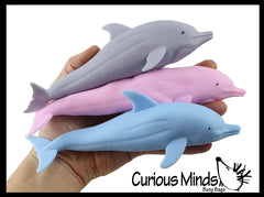 Sand Filled Squishy Dolphin - Moldable Sensory, Stress, Squeeze Fidget Toy ADHD Special Needs Soothing Ocean