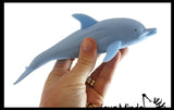 Set of 2 Sand Filled Squishy Animals - Dolphin and Shark - Moldable Sensory, Stress, Squeeze Fidget Toy ADHD Special Needs Soothing Ocean Animal
