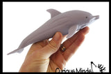 Set of 2 Sand Filled Squishy Animals - Dolphin and Shark - Moldable Sensory, Stress, Squeeze Fidget Toy ADHD Special Needs Soothing Ocean Animal