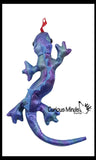 Lizard Sand Filled Animal Toy - Heavy Weighted Sandbag Animal Plush Bean Bag Toss - Shimmering Glitter Gecko