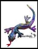 Lizard Sand Filled Animal Toy - Heavy Weighted Sandbag Animal Plush Bean Bag Toss - Shimmering Glitter Gecko